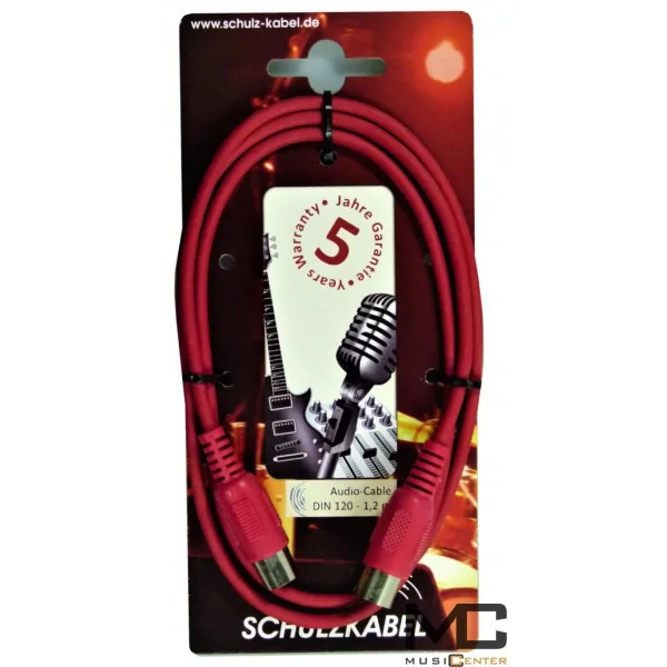 Schulz-Kabel DIN 120 RT - przewód MIDI 1,2m, czerwony