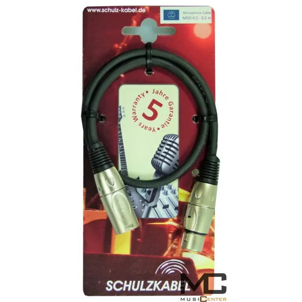 Schulz-Kabel MOD 0,5 - przewód mikrofonowy 0,5m, symetryczny XLR-XLR 0,5m