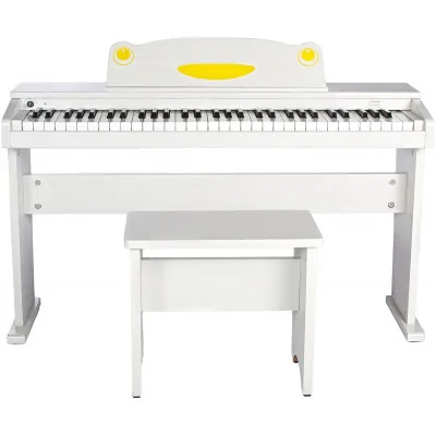 FUN-1 WH - domowe pianino cyfrowe dla dzieci z ławą i słuchawkami