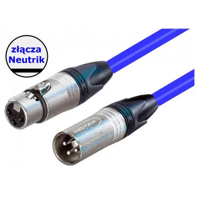 MS2N 2 - przewód mikrofonowy 2m niebieski, studyjny, symetryczny XLR-XLR 2m, złącza Neutrik, przewód 2x0,5mm2