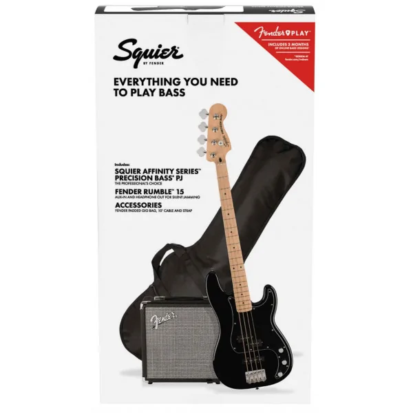 Squier Affinity Precision Bass PJ MN BK Pack - zestaw basowy