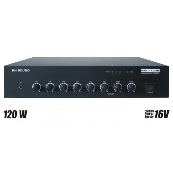 RH Sound BW 1120B - mikser ze wzmacniaczem 120W, 100V lub 4 - 16 Ohm