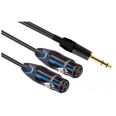 IKIAJNXXF 1 - przewód jack stereo-2 x XLR żeński, przewód do wzmacniacza słuchawkowego 1m