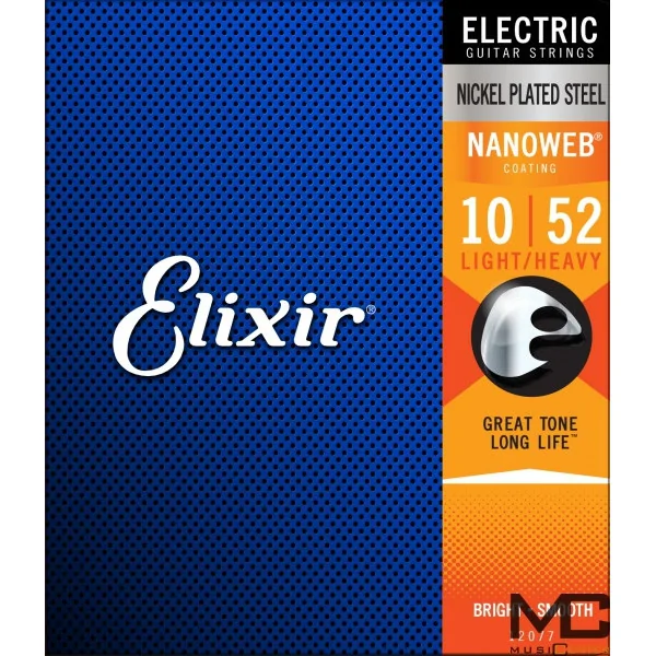Elixir NanoWeb 12077 Light Heavy - struny do gitary elektrycznej