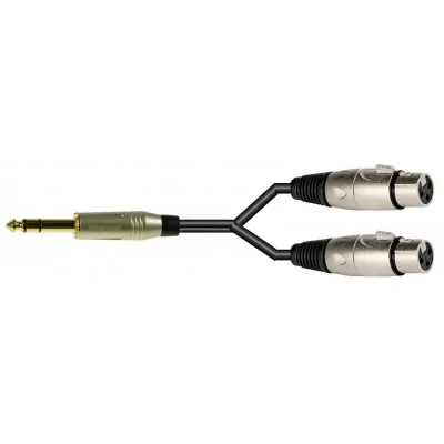 IKIAJSXXF 3 - przewód jack stereo-2 x XLR żeński, przewód do wzmacniacza słuchawkowego 3m