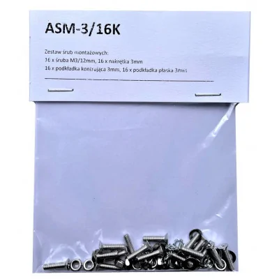 ASM 3 16K - zestaw śrub 3mm do gniazd montażowych D i paneli rack