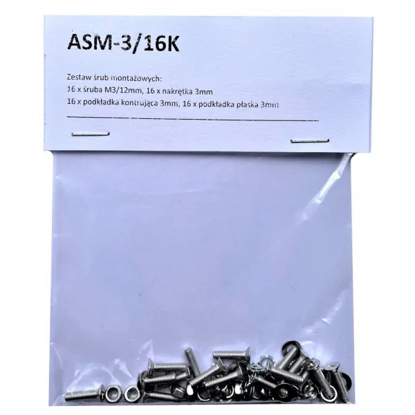 MC Audio ASM 3 16K - zestaw śrub 3mm do gniazd montażowych D i paneli rack