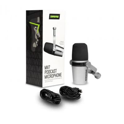 MV7S - mikrofon dynamiczny wokalny USB XLR srebrny
