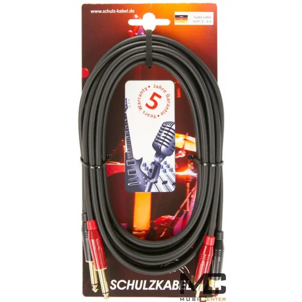 Schulz-Kabel ADPS 3 - przewód 2 x jack mono  2 x RCA 3m