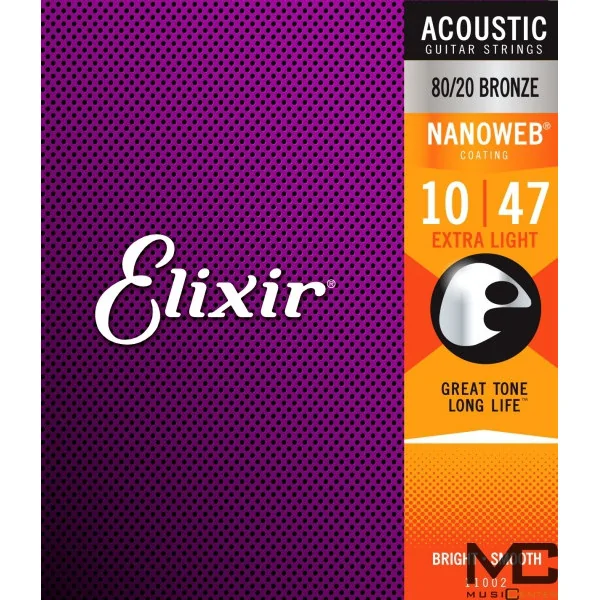Elixir NanoWeb BR 11002 Extra Light - struny do gitary akustycznej